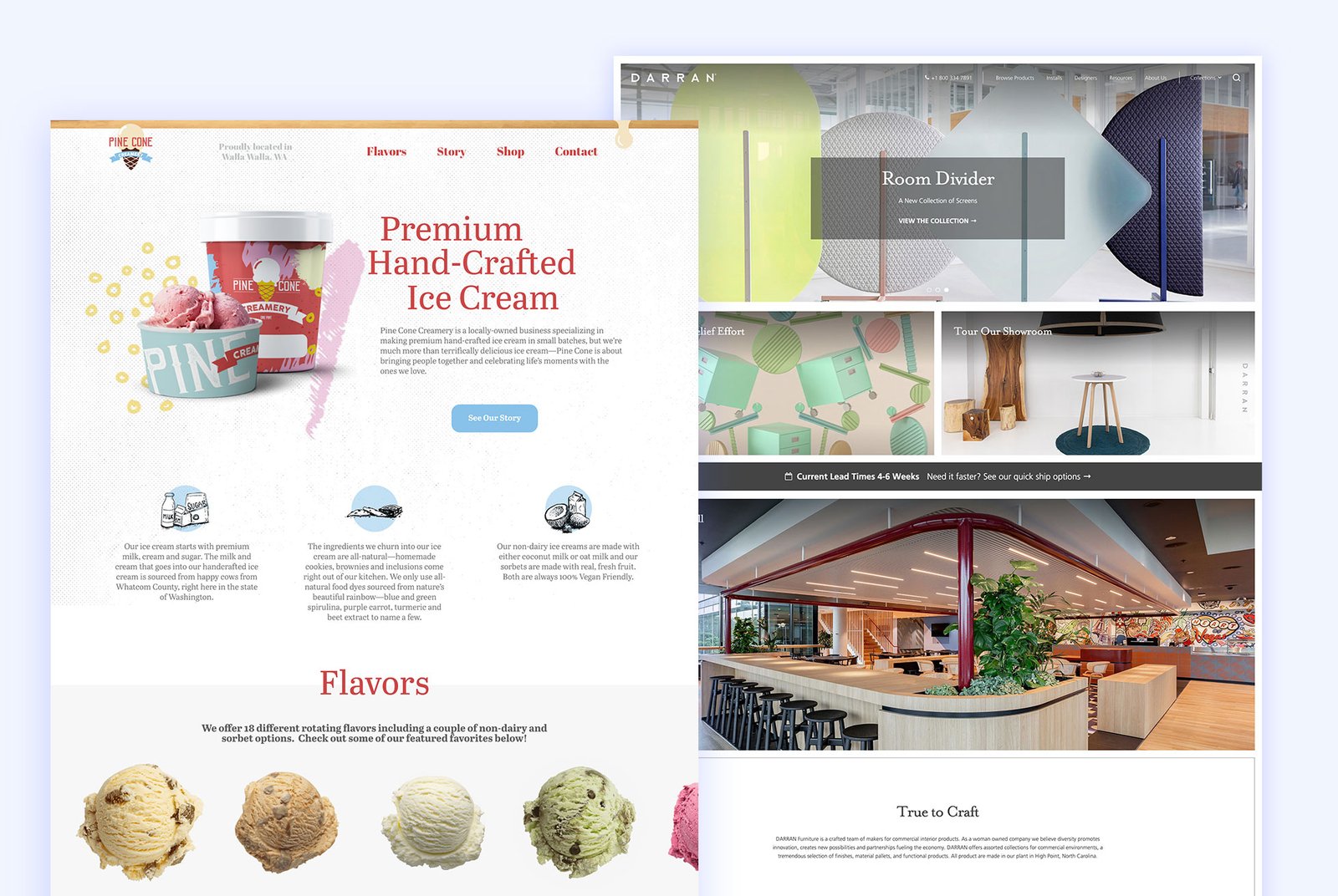 Screenshots from websites